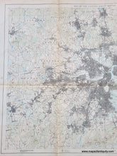 Load image into Gallery viewer, Impressive map with the city of Boston at center, with darkly shaded areas indicating densely populated areas, green shows forests and brown lines indicate topography. The Public Reservations are noted.