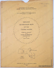 Load image into Gallery viewer, 1964 - Surficial Geology Of The Salem Quadrangle Massachusetts Vintage Map Geologic