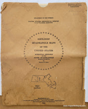 Load image into Gallery viewer, 1953 - Surficial Geology Of The Ayer Quadrangle Massachusetts Antique Map Genuine Vintage