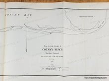 Load image into Gallery viewer, Black and white chart comparing the coast line of Cotamy Beach, Chappaquiddick, Martha's Vineyard, MA over several years