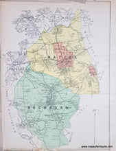 Load image into Gallery viewer, 1889 - Double-sided page: Natick / Sherborn / parts of Chelmsford / Carlisle (MA) - Antique Map