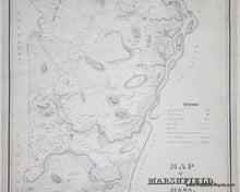 Load image into Gallery viewer, 1838 - Map of Marshfield Mass. Surveyed by John Ford Jr. 1838 - Genuine Antique Map