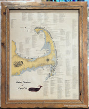 Load image into Gallery viewer, Original printed color with yellow for land and blue along the shore. Vintage-Map-Marine-Disasters-of-Cape-Cod-Shipwreck-Shipwrecks-Nautical-History-Maps-of-Antiquity