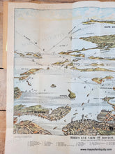 Load image into Gallery viewer, 1920 - Bird's Eye View of Boston Harbor - Antique Map