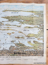 Load image into Gallery viewer, 1920 - Bird's Eye View of Boston Harbor - Antique Map