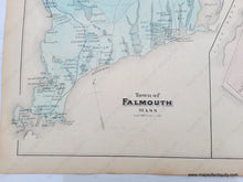 Load image into Gallery viewer, 1880 - Town Of Falmouth Village Pp. 24-25 Antique Map Genuine Hand-Colored