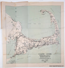 Load image into Gallery viewer, Antique map of Cape Cod, Barnstable County, Massachusetts with blue/teal colored water. Antique-Map-Cape-Cod-and-Vicinity-United-States-Northeast-1922-Cape-Cod-Chamber-of-Commerce-Maps-Of-Antiquity
