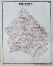 Load image into Gallery viewer, Antique-Hand-Colored-Map-Billerica-(MA)-**********-Middlesex--1875-Beers-Maps-Of-Antiquity