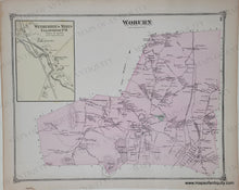 Load image into Gallery viewer, 1875 - Double-sided map: Burlington / Woburn (MA) - Antique Map