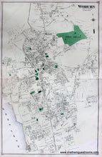 Load image into Gallery viewer, Antique-Hand-Colored-Map-East-Woburn-Woburn-(Center)-North-Woburn-Cummingsville-(MA)-Middlesex--1875-Beers-Maps-Of-Antiquity
