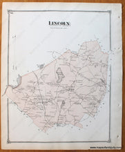 Load image into Gallery viewer, 1875 - Concord (Ma) And Lincoln (Ma)- Antique Map Genuine Hand-Colored