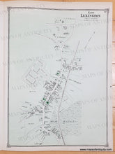 Load image into Gallery viewer, This map of the town of East Lexington, MA has early printed color in green, and the map of Winchester on the back side has pink printed color. Antique-Hand-Colored-Map-Winchester-verso-East-Lexington-(MA)-Middlesex--1875-Beers-Maps-Of-Antiquity