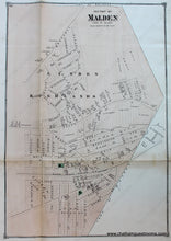 Load image into Gallery viewer, 1875 - Section(S) Of Malden (Ma) Antique Map Genuine Hand-Colored
