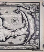 Load image into Gallery viewer, Antique 1931 map of Cape Cod with decorative elements and compass rose. Antique-Map-Cape-Cod-Barnstable-County-Massachusetts-Ashburton-Tripp-1931-1930s-Pictorial-Maps-of-Antiquity-Massachusetts-Maps-of-Antiquity