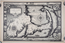Load image into Gallery viewer, Antique 1931 map of Cape Cod with decorative elements and compass rose. Antique-Map-Cape-Cod-Barnstable-County-Massachusetts-Ashburton-Tripp-1931-1930s-Pictorial-Maps-of-Antiquity-Massachusetts-Maps-of-Antiquity