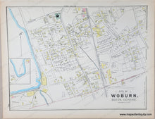 Load image into Gallery viewer, 1889 - Double-sided page: Woburn Center, South Woburn, Burlington, Wilmington, and Woburn towns (MA) - Antique Map
