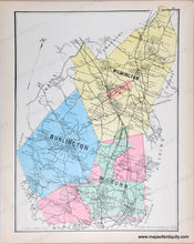 Load image into Gallery viewer, 1889 - Double-sided page: Woburn Center, South Woburn, Burlington, Wilmington, and Woburn towns (MA) - Antique Map