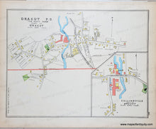 Load image into Gallery viewer, Antique map with original colors of yellow, pink, blue, and green. Dracut navy yard and collinsville