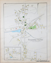 Load image into Gallery viewer, Antique map with original colors of yellow, pink, blue, and green. Chelmsford center