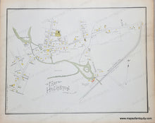 Load image into Gallery viewer, Antique map with original colors of yellow, pink, and green. MAS873-Antique-Map-Village-of-Hopkinton-MA-East Holliston-Woodville-United-States-Massachusetts-1889-Walker-Maps-Of-Antiquity