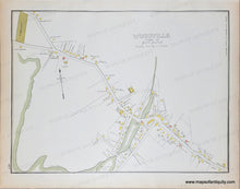 Load image into Gallery viewer, Antique map with original colors of yellow, pink, and green. MAS873-Antique-Map-Village-of-Hopkinton-MA-East Holliston-Woodville-United-States-Massachusetts-1889-Walker-Maps-Of-Antiquity