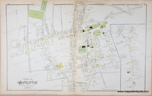 Load image into Gallery viewer, Antique map with original colors of yellow, pink, and green. MAS873-Antique-Map-Village-of-Hopkinton-MA-East Holliston-Woodville-United-States-Massachusetts-1889-Walker-Maps-Of-Antiquity
