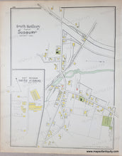 Load image into Gallery viewer, Antique map with original colors of yellow, pink, blue, and green.