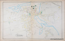 Load image into Gallery viewer, Antique map with original colors of yellow, pink, blue, and green. MAS881-ANtique-map-Hudson-Maynard-south-Sudbury-MA-massachusetts-1889-walker-Antique-Map-maps-of-antiquity