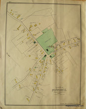 Load image into Gallery viewer, 1889 - Pepperell/East Pepperell (Ma) Antique Map Genuine Hand-Colored