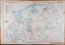 Load image into Gallery viewer, Antique Map with original hand-coloring in tones of yellow, blue, pink, and orange. MAS900-ANtique-Map-1903-Town-Of-Duxbury-Kingston-Ma-Antique-Map-Genuine-Hand-Colored-Maps-of-Antiquity