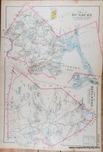 Load image into Gallery viewer, Antique Map with original hand-coloring in tones of yellow, blue, pink, and orange. MAS900-ANtique-Map-1903-Town-Of-Duxbury-Kingston-Ma-Antique-Map-Genuine-Hand-Colored-Maps-of-Antiquity