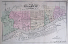 Load image into Gallery viewer, 1872 - City Of Harrisburg Dauphin Co. Williamsport Lycoming Antique Map Genuine Hand-Colored