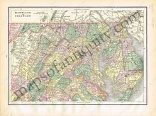 Load image into Gallery viewer, 1894 - Pennsylvania Verso: Philadelphia And Maryland Delaware Antique Map Genuine Printed-Color