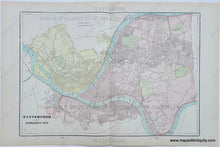 Load image into Gallery viewer, Antique map with vibrant printed colors of pink and yellow and blue for the water and green for the parks and cemeteries. Antique-Map-Washington-DC-Pittsburgh-Allegheny-City--Pennsylvania-Richmond-Manchester-Virginia-Cram-1900