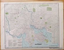 Load image into Gallery viewer, 1898 - Map Of Washington Dc Verso: New Driving Philadelphia And Baltimore Antique Genuine