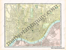 Load image into Gallery viewer, 1898 - Pittsburgh And Allegheny City Verso: Map Of Cincinnati Richmond Manchester Virginia. Antique