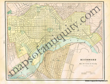 Load image into Gallery viewer, 1898 - Pittsburgh And Allegheny City Verso: Map Of Cincinnati Richmond Manchester Virginia. Antique