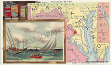 Load image into Gallery viewer, Antique-Chromolithograph-Map-Maryland-1890-Arbuckle-Mid-Atlantic-Maryland-1800s-19th-century-Maps-of-Antiquity
