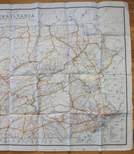 Load image into Gallery viewer, 1924 - Road Map Of Pennsylvania Showing State Highways Antique Genuine Printed-Color