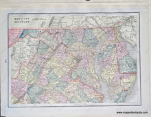 Load image into Gallery viewer, 1892 - Virginia And West Virginia; Versos: Maryland Delaware Ohio Antique Chart Genuine