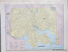 Load image into Gallery viewer, 1892 - Map Of Washington Dc; Versos: New Driving Philadelphia Baltimore Antique Chart Genuine