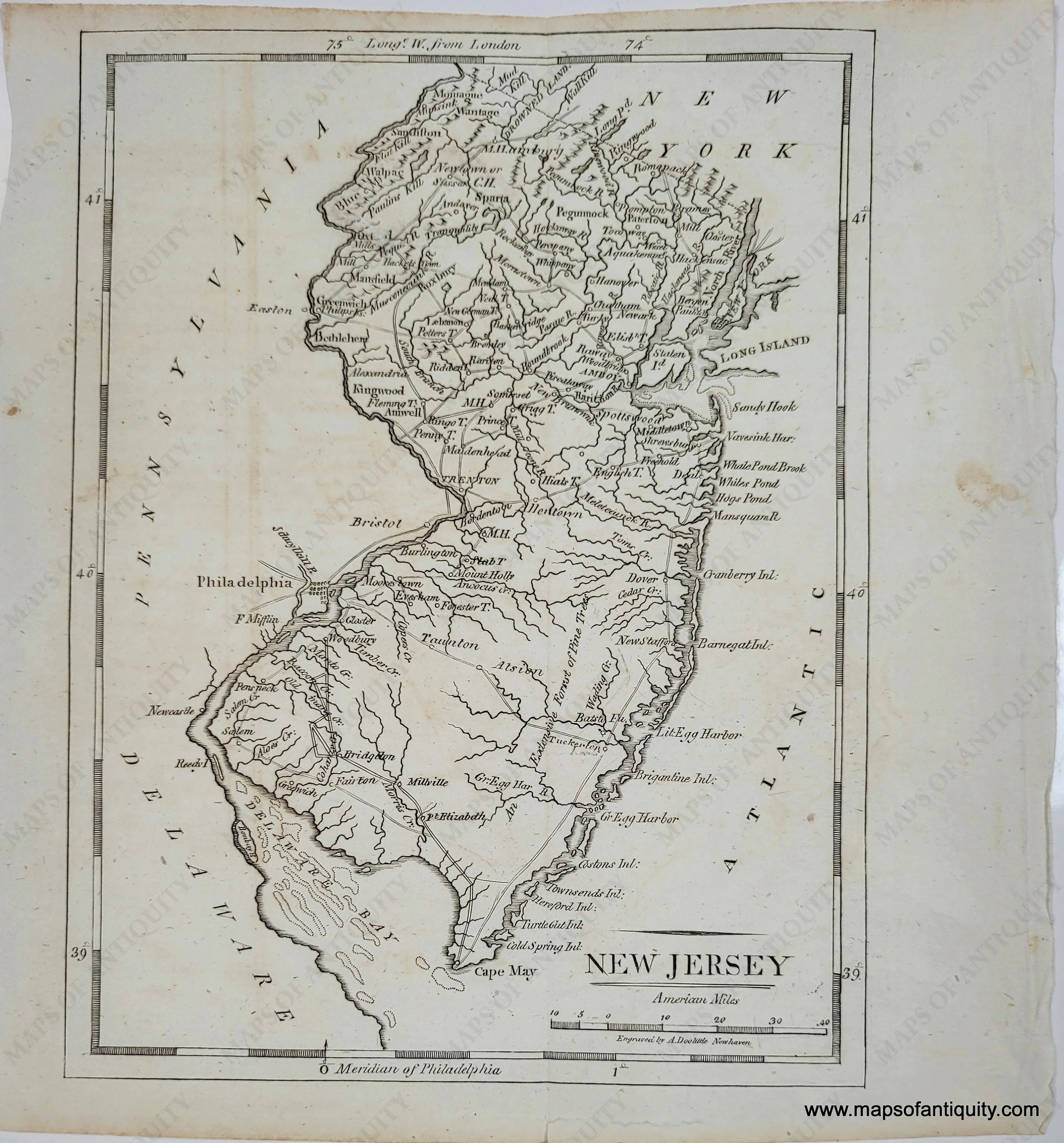 1804 Genuine Antique Map New Jersey – Maps of Antiquity