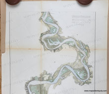 Load image into Gallery viewer, Antique chart of part of Rappahannock River Virginia with hand-coloring in green, tan, and blue. Genuine-Antique-Coast-Chart-Rappahannock-River-Virginia-from-Moss-Neck-to-Port-Royal-1856-US-Coast-Survey-Maps-Of-Antiquity