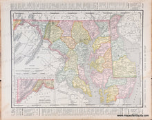 Load image into Gallery viewer, 1895 - Rand, McNally & Co.'s Map of the Main Portion of Baltimore, Verso: Maryland and Delaware - Antique Map
