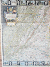 Load image into Gallery viewer, Map of Virginia, Maryland, Delaware in vintage style and colors with historical illustrations at top and bottom. Genuine-Antique-Map-Historic-and-Scenic-Reaches-of-the-Nations-Capital-1938-National-Geographic-Maps-Of-Antiquity