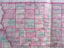 Load image into Gallery viewer, 1870 - Iowa And Nebraska Antique Map Genuine Hand-Colored
