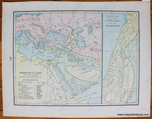 Load image into Gallery viewer, 1898 - Map Of The First Great Empires B.c. 3 000-500 Verso: Distribution Nations After The Deluge-