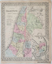 Load image into Gallery viewer, Antique-Hand-Colored-Map-Double-sided-map:-A-New-Map-of-Palestine-or-the-Holy-Land;-verso:-Map-of-Hindoostan-Farther-India-China-and-Tibet-Middle-East-&-Palestine--1884-Mitchell-Maps-Of-Antiquity-1800s-19th-century