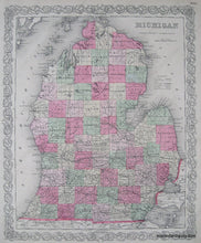 Load image into Gallery viewer, 1865 - Colton’s Lake Superior And The Northern Part Of Michigan Antique Map Genuine Hand-Colored