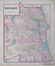 Load image into Gallery viewer, 1876 - Illinois Chicago Iowa Antique Map Genuine Hand-Colored